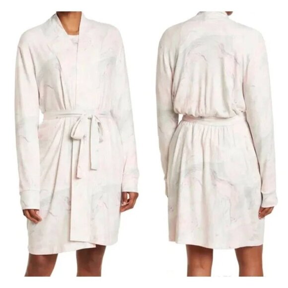 PJ Salvage Marble Print Belted Robe Sz Large Lounge Sleep PJ - Picture 1 of 11